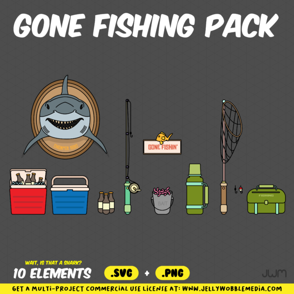 JWM1 Gone Fishing Vector Pack