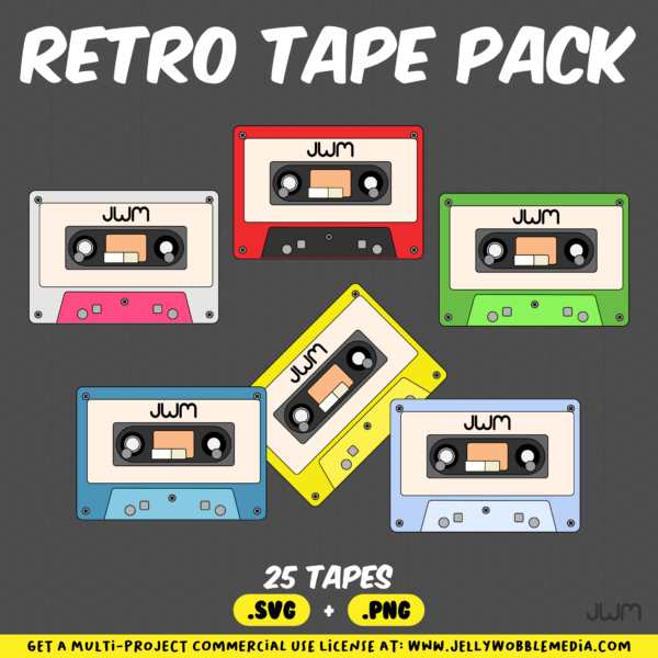 Retro Tape Vector Pack FREE - Image 2